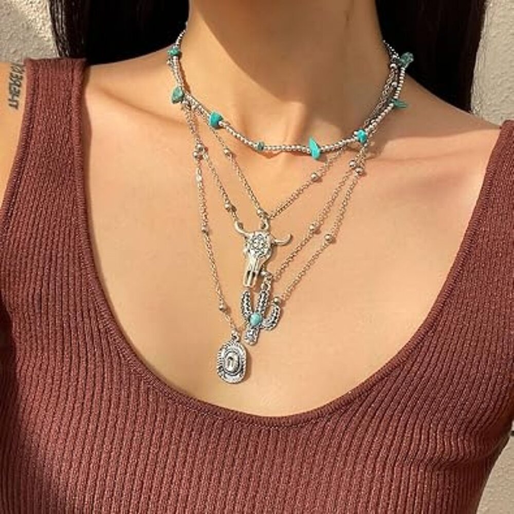 Layered Country Western Cowgirl Themed Necklaces for Layering